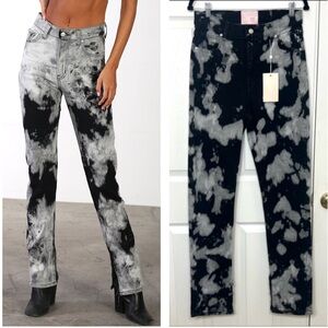 REVICE Uptown Twister Jeans Black Gray Bleached High Rise Long Length Size 31